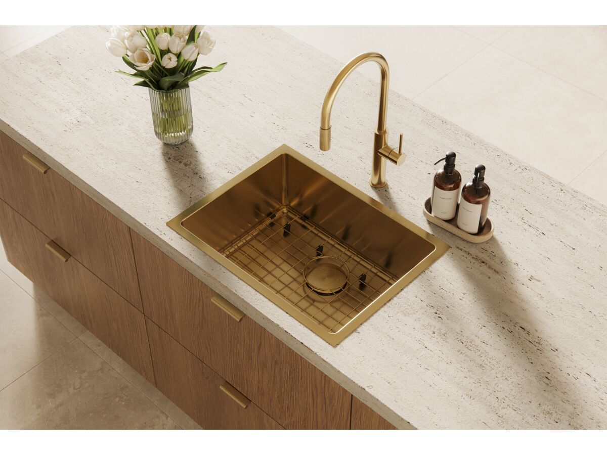 In Situ - Memo Zenna Extended Single Bowl Sink Nanoplated Brass