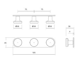 Technical Drawing - Faucet Strommen Vara Disc Wall Top Assembly with Diverter Lead Free