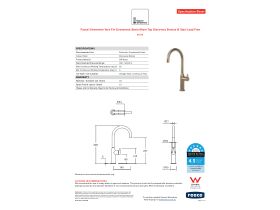 Specification Sheet - Faucet Strommen Vara Fin Gooseneck Basin Mixer Tap Discovery Bronze (6 Star) Lead Free