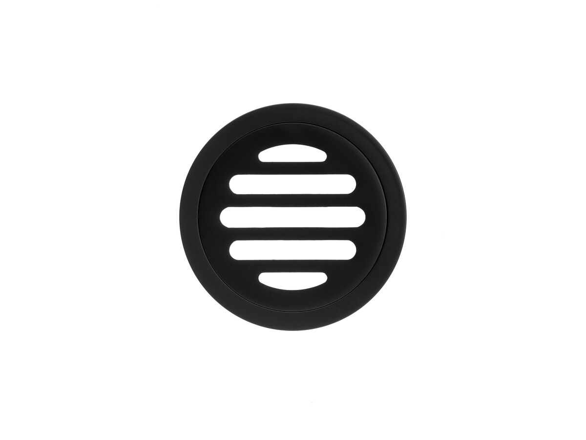 Mizu Drift Brass Trapscrew Grate Round 80mm Matte Black