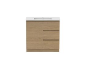 Hero - Posh Domaine 900mm Floor Mount Vanity Unit Conventional Matte White Ceramic Top