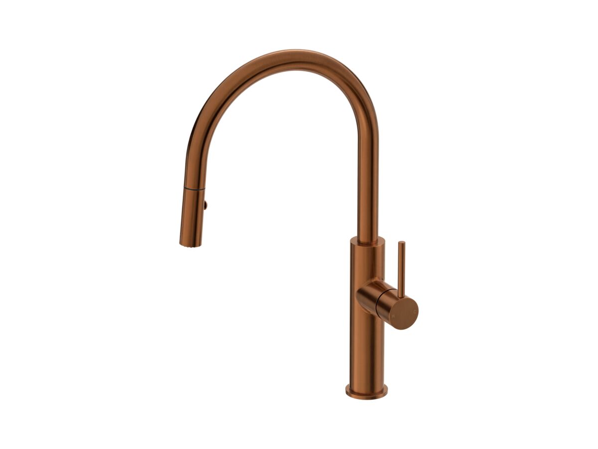 Hero - Mizu Drift Pull Out Gooseneck Sink Mixer Curve 2 Function Brushed Bronze (5 Star) Lead Free