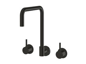 Hero - Sussex Scala Wall Sink Set Square LUX PVD Matte Opium Black (3 Star)