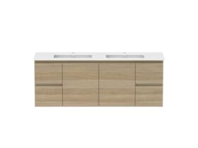 Hero - Posh Domaine 1500mm Wall Hung Vanity Unit Conventional Double Bowl Matte White Ceramic Top