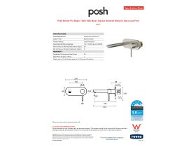 Specification Sheet - Posh Bristol Pin Basin / Bath Wall Mixer Tap Set Brushed Nickel (5 Star) Lead Free