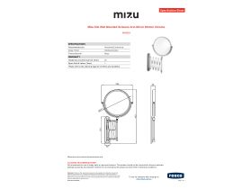 Specification Sheet - Mizu Silk Wall Mounted Scissors Arm Mirror 494mm Chrome