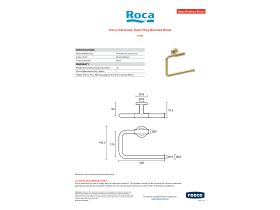 Specification Sheet - Roca Ona Guest Towel Ring Brushed Brass