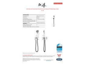 Specification Sheet - Milli Mood Edit Round Hand Shower with Swivel Bracket PVD Matte Black (3 Star)