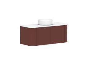 Supporting Image 2 - Kado Era Double Curve All Door 1200mm Wall Hung Vanity with Centre Basin 20mm Top Red Marble