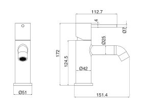 Milli Inox Basin Mixer Stainless Steel (5 Star)