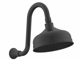 Hero - Posh Canterbury Gooseneck Shower Arm & Rose Matte Black (3 Star)