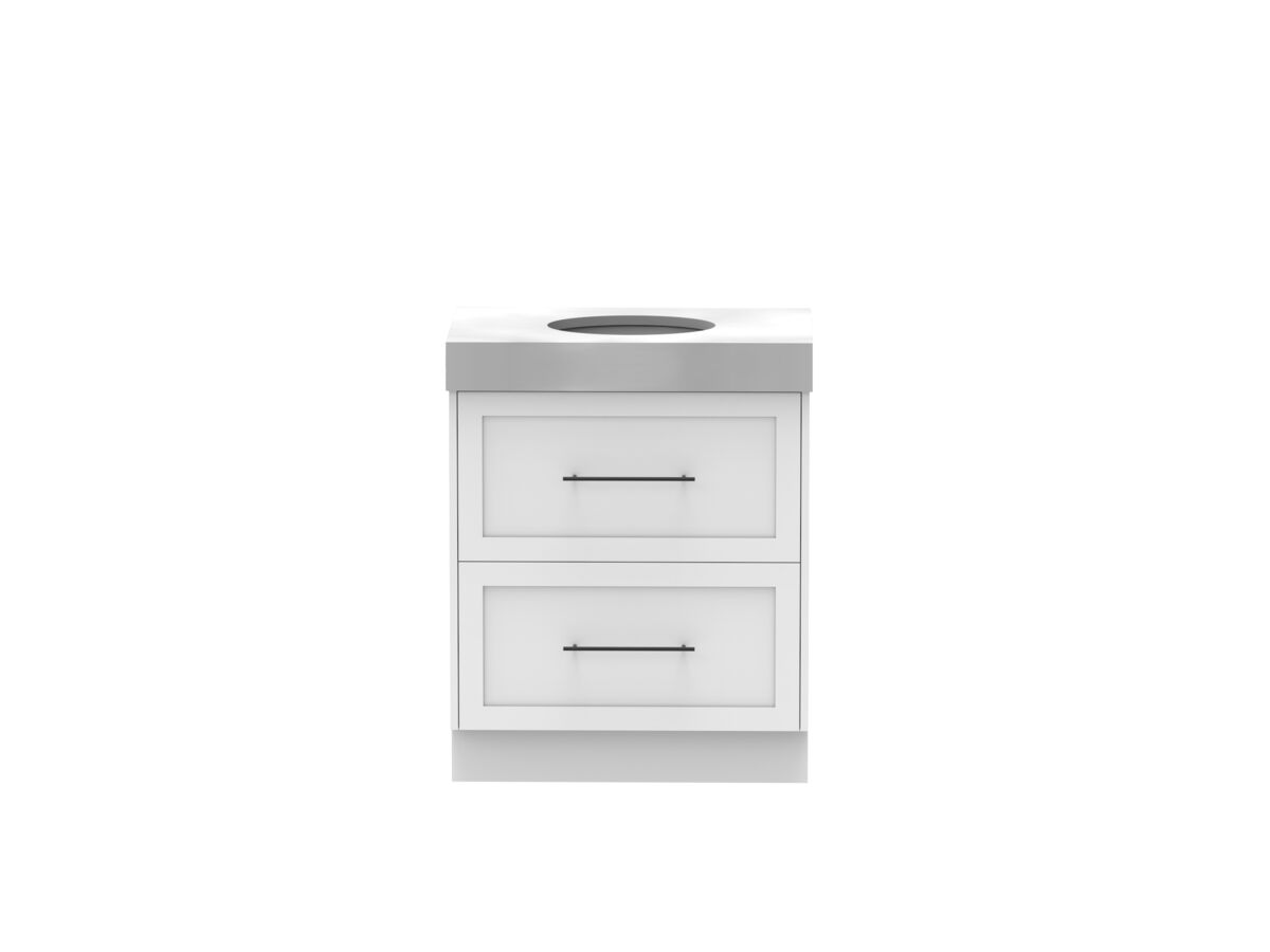 Supporting Image - Kado Lux All Drawer 750mm Floor Mounted Vanity Centre Basin 90mm - White - Front