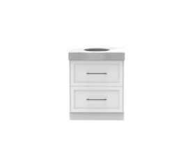 Supporting Image - Kado Lux All Drawer 750mm Floor Mounted Vanity Centre Basin 90mm - White - Front
