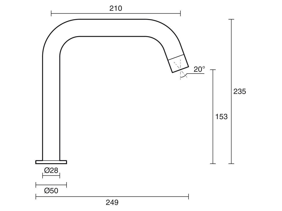 Mizu Drift Gooseneck Hob Bath Outlet Chrome