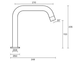 Mizu Drift Gooseneck Hob Bath Outlet Chrome