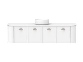 Supporting Image - Kado Era Double Curve All Door 1800mm Wall Hung Vanity with Centre Basin 20mm Top Matte White