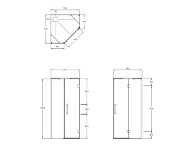 Kado Lux Shower Screen Angled 1000mm