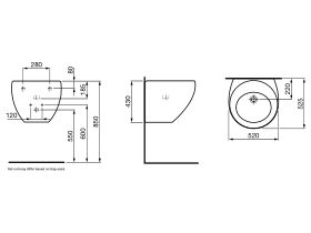 LAUFEN Alessi One Wall Basin 520 x 525mm No Taphole White
