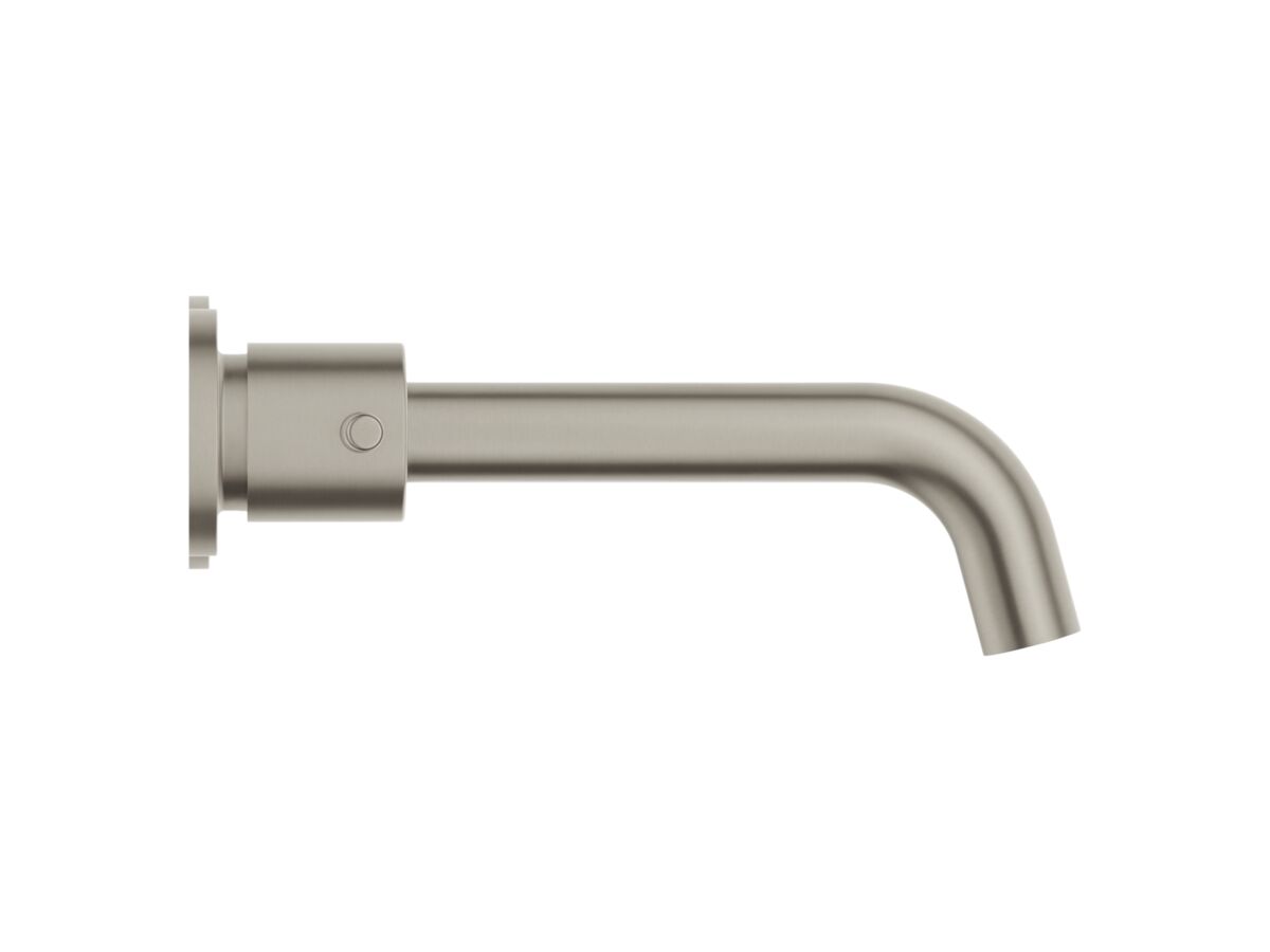 Supporting Image - Mizu Drift Wall Basin / Bath Set with Curved Spout 200mm Brushed Nickel (6 Star) Lead Free - Side