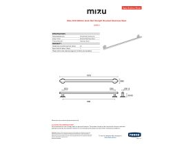 Specification Sheet - Mizu Drift 900mm Grab Rail Straight Brushed Stainless Steel