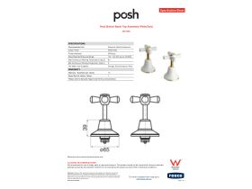 Specification Sheet - Posh Bristol Basin Top Assembly White/Gold