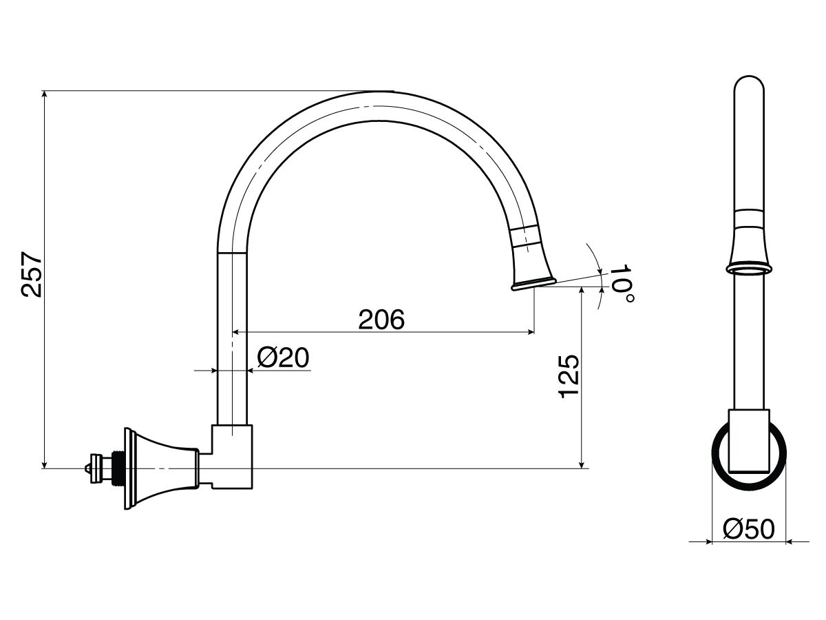 Posh Canterbury Wall Sink Outlet (4 Star)