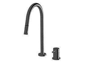 Hero - Sussex Scala Nova Hob Sink Mixer Set Pull Out Spray PVD Brushed Gunmetal (5 Star) Lead Free