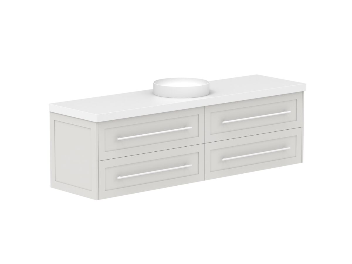 Supporting Image - Kado Lux 1800mm All Drawer Wall Hung Vanity Unit 4 Drawers Single Bowl Vanity 50mm Top