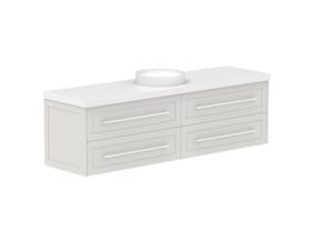 Supporting Image - Kado Lux 1800mm All Drawer Wall Hung Vanity Unit 4 Drawers Single Bowl Vanity 50mm Top