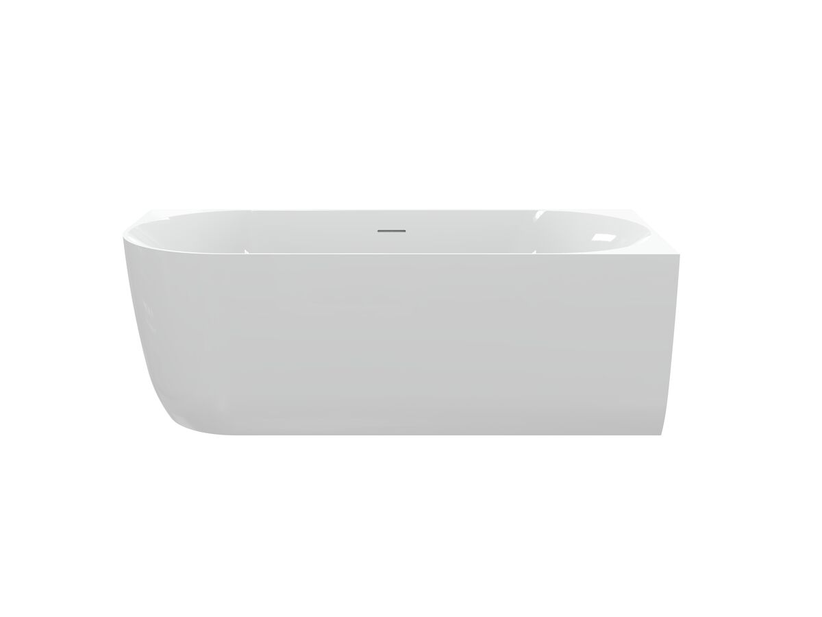 Hero - Posh Solus Back to Corner Freestanding Bath 1700mm Right Corner with Overflow Gloss White