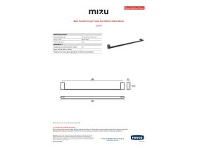 Specification Sheet - Mizu Soothe Single Towel Rail 600mm Matte Black