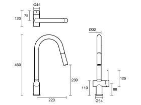 Sussex Scala Pullout Sink Mixer Tap