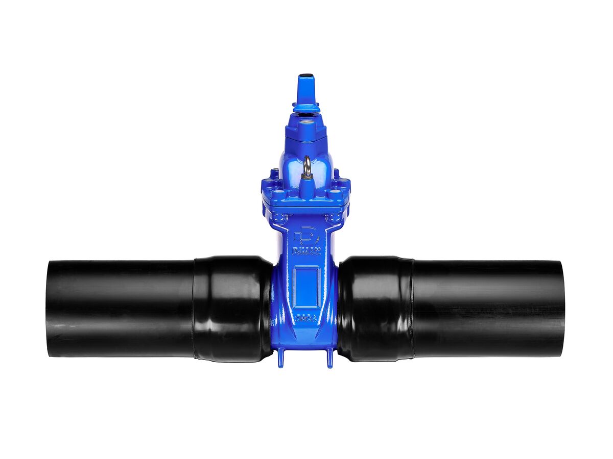 Dimax Resilient Seated Gate Valve PN16 180mm SDR11 HDPE PE Tail 150mm Anti-Clockwise Close