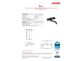 Specification Sheet - Faucet Strommen Vara Fin Wall Basin / Bath Hostess Tap System Right Hand 250mm Kit Matte Black (6 Star) Lead Free