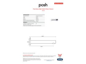 Specification Sheet - Posh Solus Bath Outlet 210mm Chrome