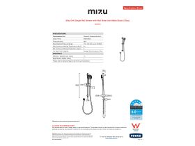 Specification Sheet - Mizu Drift Single Rail Shower with Wall Water Inlet Matte Black (5 Star)