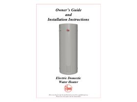 Installation Instructions - Rheem electric domestic 421 491 492 080-400 - 122265