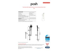 Specification Sheet - Posh Bristol MK2 Single Rail Shower 5 Function Brushed Nickel (3 Star)