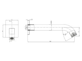 Mizu Bloc Bath Outlet 200mm Chrome