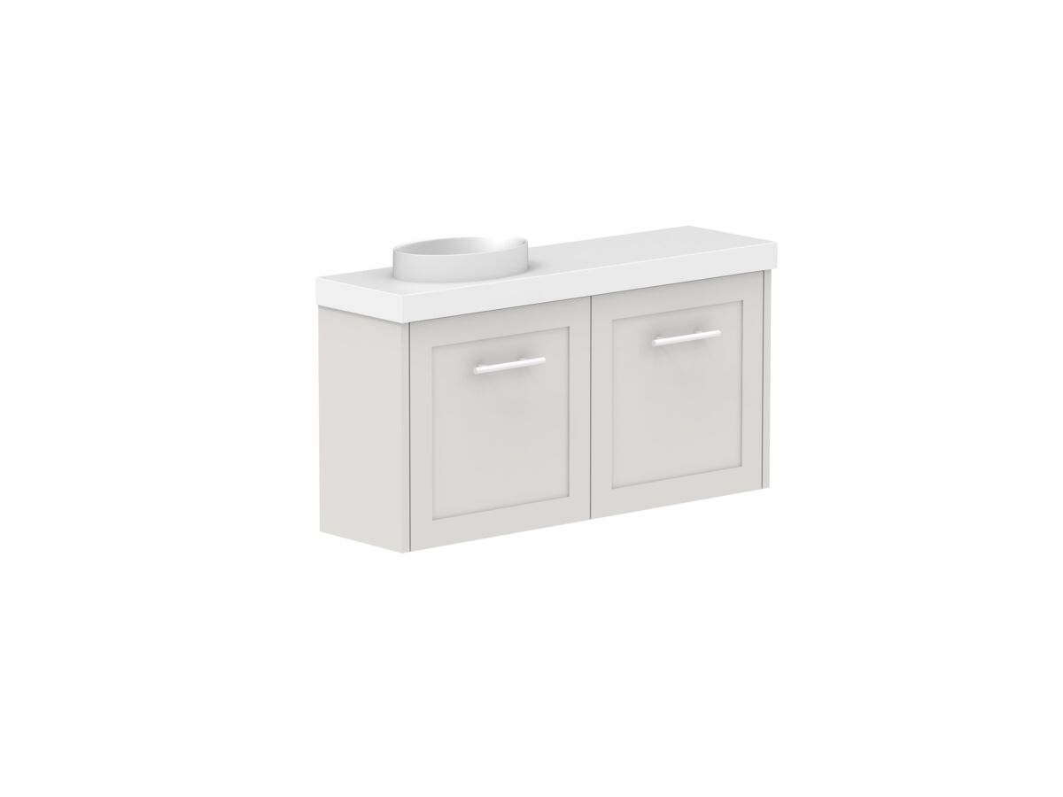 Supporting Image - Kado Lux Petite Vanity Unit Wall Hung 900mm Left Bowl 50mm Top (Basin Included)