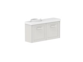 Supporting Image - Kado Lux Petite Vanity Unit Wall Hung 900mm Left Bowl 50mm Top (Basin Included)