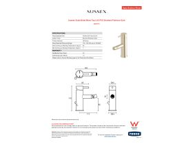 Specification Sheet - Sussex Scala Bidet Mixer Tap LUX PVD Brushed Platinum Gold