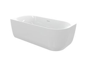 Supporting Image 2 - Posh Solus Back to Corner Freestanding Bath 1700mm Left Corner with Overflow Gloss White - Perspective View