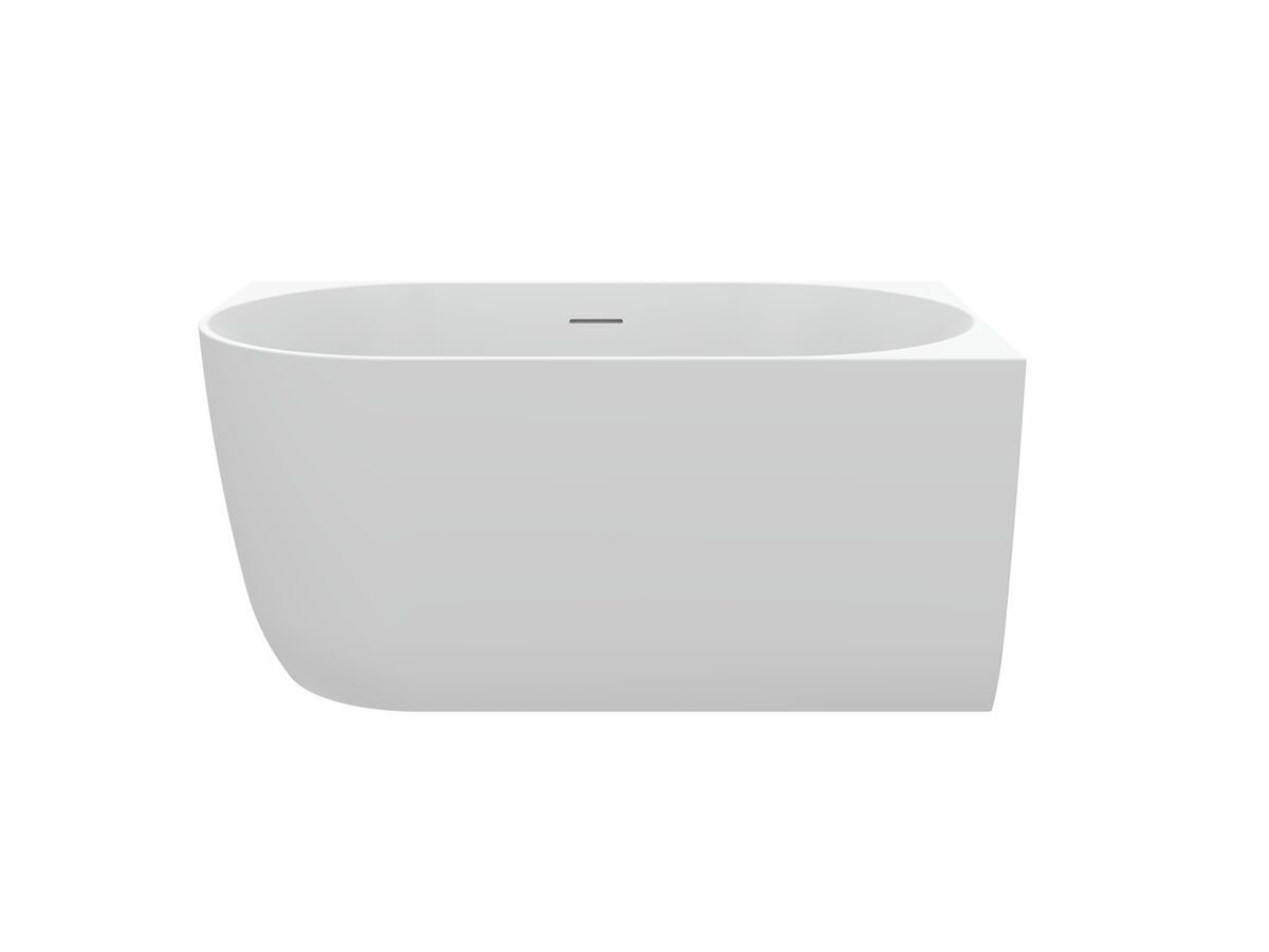 Hero - Posh Solus Back to Corner Freestanding Bath 1300mm Right Corner with Overflow Matte White