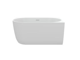 Hero - Posh Solus Back to Corner Freestanding Bath 1300mm Right Corner with Overflow Matte White