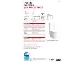 Technical Guide - LAUFEN Palomba Close Coupled Back to Wall Suite Back Inlet Soft Close Seat White (4 Star)