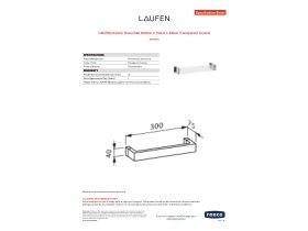 Specification Sheet - LAUFEN Kartell Towel Rail 300mm x 75mm x 40mm Transparent Crystal