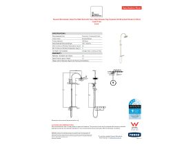 Specification Sheet - Faucet Strommen Vara Fin Wall Set with Twin Rail Shower Tap System Kit Brushed Nickel (3 Star) Lead Free