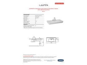 Specification Sheet - LAUFEN Pro A Wall Basin with Overflow & Fixing Bolts 3 Taphole 1050 x 480mm Gloss White