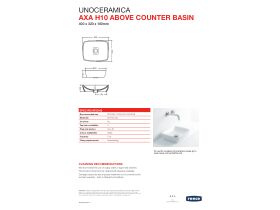 Technical Guide - AXA H10 Rectangle Counter Basin 400 x 320mm White